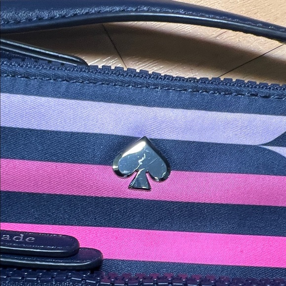 Kate Spade Navy and Pink Striped Crossbody Bag - Picture 3 of 7